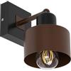 alfalux Applique Da Parete Interno Senza Interruttore A Corda Lampada Da Parete LED In Metallo E Legno Per Soggiorno Camera Da Letto WAND-BR10x10SC Marrone