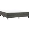 vidaXL Struttura Letto a Rete a Molle Grigio Scuro 180x200 cm Velluto