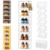 AKITAInk Scarpiera Pieghevole Salvaspazio con 6 Box Trasparenti - Organizer Scarpe con Apertura a Fisarmonica per Armadio e Ingresso