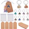 SUPERFINDINGS Portachiavi da 20 Pezzi con Pietre preziose Albero della Vita Portachiavi in Cristallo Naturale con Etichetta di Carta e Sacchetto di Organza per Borsa Decorativa faidate Regali