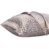 Lirex Set di 2 Federe in Raso 40x80cm, Protezione Capelli e Pelle & Antirughe, Chiusura a Cerniera, Leopardo Crema