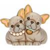 THUN Coppia cani bulldog francese in ceramica, media