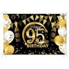 PLATEYTR 95 Striscione di Compleanno 95 Anni Compleanno Festa Decorazioni Oro Nero Fotografia Poster di Compleanno Extra Large Fondale 95 Anni di Buon Compleanno Decorazione di Festa