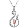 YFN Collana con ballerina, in argento Sterling 925, con ciondolo a forma di balletto, per donne e ragazze, 32,9 mm x 15,3 mm, Argento sterling, Non pertinente.