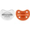 chicco Gommotto silicone luxe 16-36m 2pz arancio/trasparente