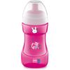 MAM Sports Cup Tazza bambini 330 ml, Biberon acqua e latte per neonati 12+ mesi da viaggio ideale fuori casa, Rosa