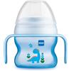 MAM Starter Cup Tazza bambini 150 ml, Biberon acqua e latte per neonati 4+ mesi con morbido beccuccio anti-goccia, Azzurro