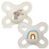 MAM Original Start Succhietto 0-2 Mesi (Set da 2), Ciuccio MAM 0-2 mesi con tettarella ortodontica in silicone, Neutro