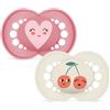 MAM Original Succhietto 6+ Mesi (Set da 2), Ciuccio MAM 6-16 mesi con tettarella ortodontica in silicone, Rosa/Neutro