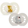 MAM Original Succhietto 6+ Mesi (Set da 2), Ciuccio MAM 6-16 mesi con tettarella ortodontica in caucciù, Crema/Neutro