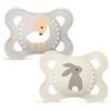 MAM Original Succhietto 2-6 Mesi (Set da 2), Ciuccio MAM 2-6 mesi con tettarella ortodontica in silicone, Neutro