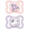 MAM Air Succhietto 2-6 Mesi (Set da 2), Ciuccio MAM 2-6 mesi per pelli sensibili e delicate, Rosa/Viola