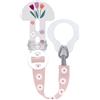 MAM Clip it! & Cover Catenella Portaciuccio, Catenella ciuccio 0+ mesi regolabile con anello rimovibile e con salvasucchietto, Rosa