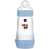 MAM Biberon Easy Start 260 ml, Biberon anticolica per allattamento misto, Riduce le bolle d'aria e il rischio di coliche, Azzurro, 2+ mesi
