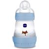 MAM Biberon Easy Start 160 ml, Biberon anticolica per allattamento misto che riduce le bolle d'aria e il rischio di coliche, Azzurro