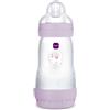 MAM Biberon Easy Start 260 ml, Biberon anticolica per allattamento misto, Riduce le bolle d'aria e il rischio di coliche, Lilla, 2+ mesi
