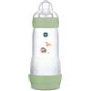 MAM Biberon Easy Start 320 ml, Biberon anticolica per allattamento misto, Riduce le bolle d'aria e il rischio di coliche, Verde, 4+ mesi
