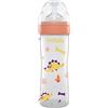 Neo Baby Neobaby biberon plastica collo largo silicone 250ml flusso regolabile arancione 2m+
