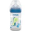 Neo Baby Neobaby biberon plastica collo largo silicone 150ml flusso lento blu 0m+