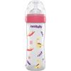 Neo Baby Neobaby biberon plastica collo largo silicone 250ml flusso regolabile rosa 2m+