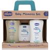 Chicco Baby Moments Set 3 Bagno corpo/capelli, Crema corpo e Colonia