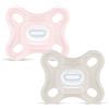 MAM Comfort Succhietto 0-3 mesi (Set da 2), Ciuccio MAM 0-3 mesi in 100% silicone con design unico, Rosa/Neutro