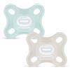 MAM Comfort Succhietto 0-3 mesi (Set da 2), Ciuccio MAM 0-3 mesi in 100% silicone con design unico, Neutro/Verde