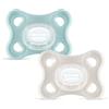 MAM Comfort Succhietto 3-12 mesi (Set da 2), Ciuccio MAM 3-12 mesi in 100% silicone con design unico, Neutro/Verde