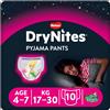 Huggies - drynites pacco singolo girl 4-7 anni (17-30 kg) tg.m - pz.10
