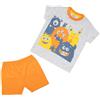 Mawi Pigiama estivo due pezzi bimbo grigio/arancio