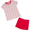 Mawi Pigiama estivo due pezzi bimba bianco/rosso