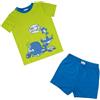 Mawi Pigiama estivo due pezzi bimbo verde/azzurro