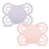 MAM Perfect Confezione Doppia Succhietto 2-6 Mesi (Set da 2), Ciuccio MAM 2-6 mesi in silicone per un sano sviluppo orale, Rosa/Lilla