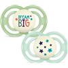 MAM Perfect Night Confezione Doppia Succhietto 16+ Mesi (Set da 2), Ciuccio MAM 16 36 mesi silicone che si illumina al buio, Verde