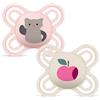 MAM Perfect Start Confezione Doppia Succhietto 0-2 Mesi (Set da 2), Ciuccio MAM 0-2 mesi in silicone per un sano sviluppo orale, Rosa/Neutro