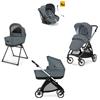 Inglesina Electa System Quattro colore Union Grey con telaio Silver Black e seggiolino Darwin Infant Recline - INGLESINA
