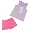 Mawi Set jersey due pezzi canotta + short bimba lilla/rosa