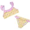 Mawi Costume bimba due pezzi con frill giallo/rosa
