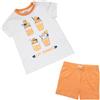 Mawi Pigiama maglietta e pantaloncino bimba arancione "cat summer"