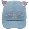 Mawi Cappello da baseball bimba finto denim "gattino" con orecchie
