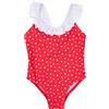 Mawi Costume intero bimba rosso con rouches