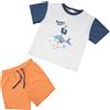 Mawi Set due pezzi t-shirt + shorts bimbo bianco/arancione