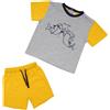 Mawi Set due pezzi t-shirt + shorts bimbo grigio/giallo