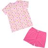Mawi Pigiama maglietta e pantaloncini bimba rosa stampato