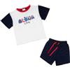 Mawi Set 2 pezzi maglietta mezza manica + pantaloncino bimbo bianco/blu