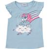 Mawi Canotta bimba azzurra stampa unicorno