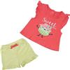 Mawi Set 2 pezzi jersey canotta e shorts bimbo corallo/verde