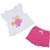 Mawi Set 2 pezzi jersey canotta e shorts bimba bianco/rosa