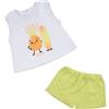 Mawi Set 2 pezzi jersey canotta e shorts bimbo bianco/verde