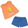 Mawi Set 2 pezzi jersey canotta e shorts bimbo arancio/blu